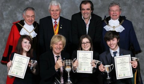 The winners collect their trophies