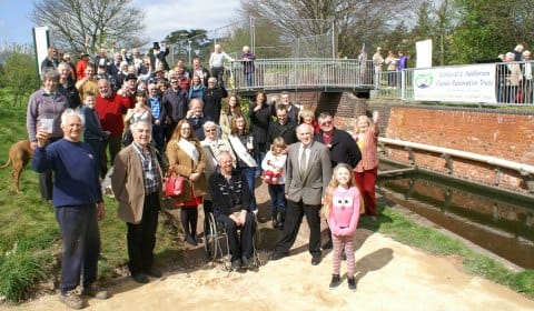 The official opening of a section of the Lichfield Canal Heritage Towpath Trail. Pic: Lichfield and Hatherton Canals Restoration Trust