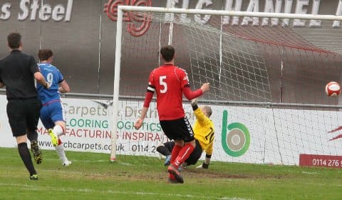 Nick Wellecomme opens the scoring. Pic: Dave Birt