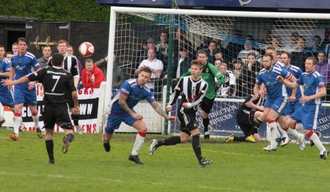 Callum Woodward lines up an effort. Pic: Dave Birt