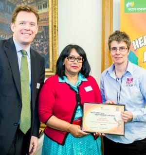 Neil Clitheroe from ScottishPower, with Baroness Verma, Parliamentary Under Secretary of State, and Jules Hill
