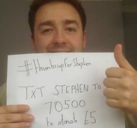 Jason Manford's #thumbsupforStephen picture
