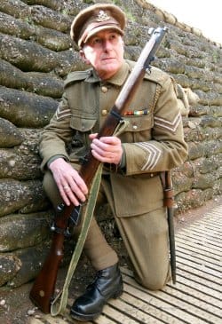 A re-enactor in uniform in The Staffordshire Regiment Museum's trench system. Pic: Terry Fidgeon