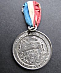 A medal produced in 1919 for Lichfield to commemorate victory in the First World War