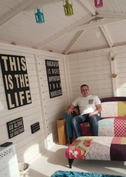 David Quinn in his summerhouse