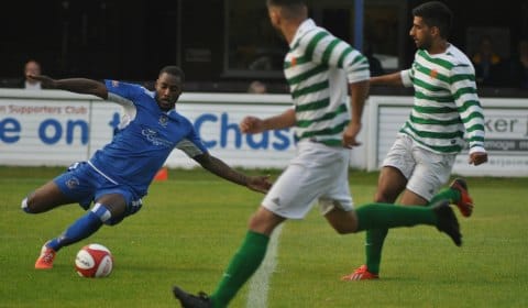 Jermaine Johnson clears the danger. Pic: Pamela Mullins