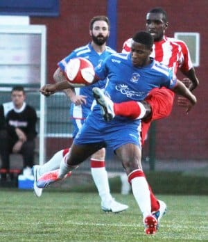 Nathan Waite is challenged. Pic: Dave Birt