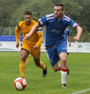 Richard Davies on the ball. Pic: Dave Birt