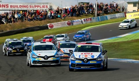 Ant Whorton-Eales leads the pack at Knockhill. Pic: Jakob Ebrey Photography