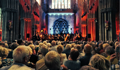 The BBC Philarmonic Orchestra playing at Lichfield Cathedral during the Lichfield Festival