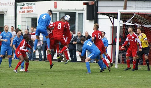 Lichfield City FC put pressure on the Black Country Rangers backline. Pic: Mick Tyler