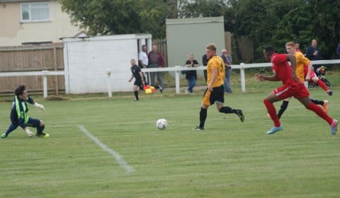 Action from Racing Club Warwick v Lichfield City FC