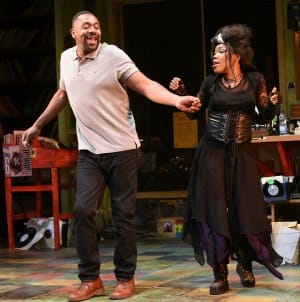 Lenny Henry as Adam and Natasha Godfrey as Tasha. Pic: Robert Day