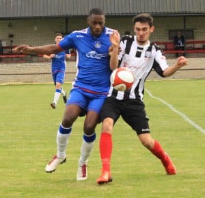 Jermaine Johnson battles for the ball. Pic: Dave Birt