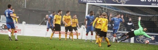 Lee Parsons rifles Chasetown in front. Pic: Dave Birt