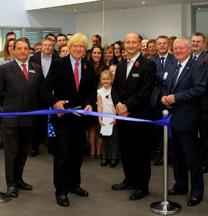 Michael Fabricant MP cuts the ribbon on the new Mercian Labels factory in Burntwood
