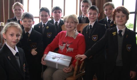 Jennifer Shakespeare with pupils from Maple Hayes Dyslexia School