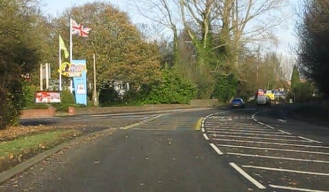 The junction outside Drayton Manor. Pic: <a title="View profile" href="http://www.geograph.org.uk/profile/25788">Peter Whatley</a> and licensed for reuse under this <a rel="license" href="http://creativecommons.org/licenses/by-sa/2.0/">Creative Commons Licence</a>.