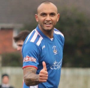 Nicky Turton's pleased with his goal. Pic: Dave Birt