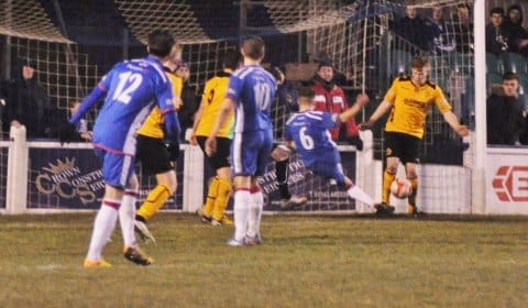 Chasetown put pressure on the Loughborough goal. Pic: Pamela Mullins
