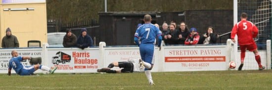 Nicky Turton breaks the deadlock for Chasetown. Pic: Dave Birt