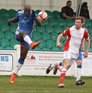 Francino Francis clears the danger. Pic: Dave Birt