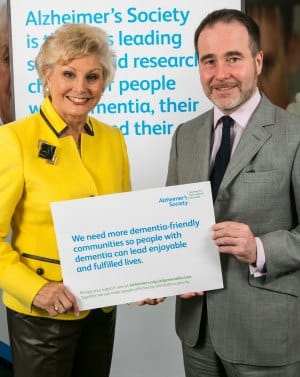 Alzheimer's Society ambassador Angela Rippon with Christopher Pincher MP