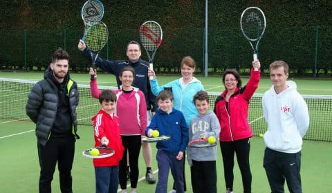 Coaches, parents and children get ready to make a racket and have a ball at the free tennis event