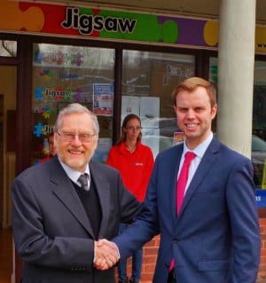 John Spellar MP with Chris Worsey outside the Jigsaw Community Hub