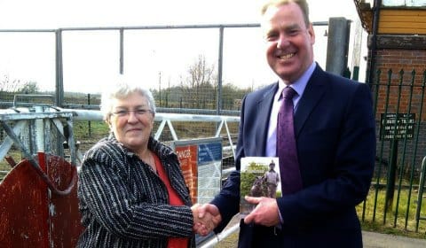 Cllr Sue Woodward with John Tradewell