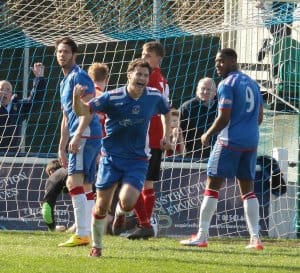 Ashley Grayson celebrates his goal. Pic: Dave Birt