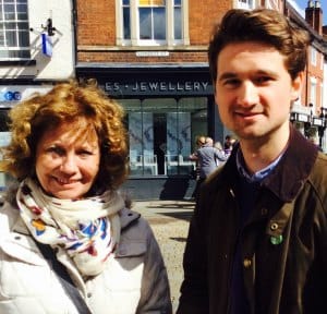 Lynda Jones with Green Party candidate Robert Pass