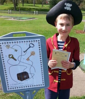 Henry Epstein gets ready to start the treasure hunt
