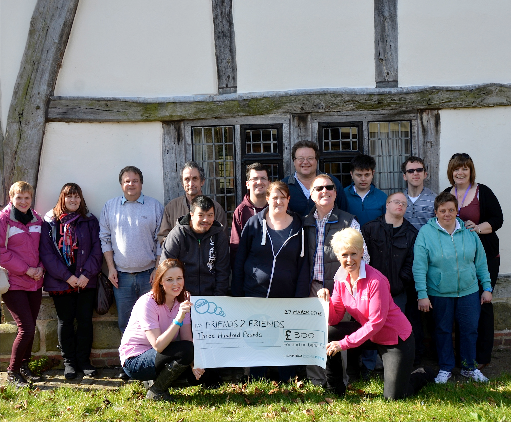 The Lichfield Ladies Circle cheque is handed over to Friends 2 Friends