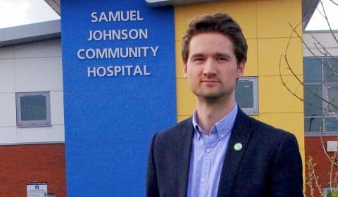 Robert Pass outside the Samuel Johnson Community Hospital