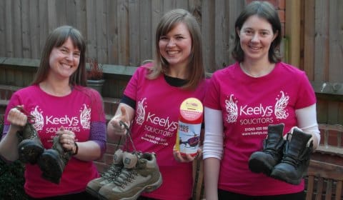 Three of the charity walkers from Keelys LLP
