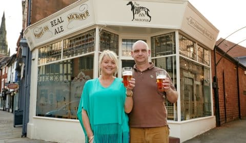 Owners Debbie Henderson and Paul Hudson outside The Whippet Inn