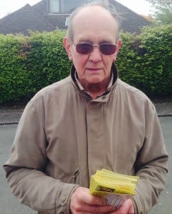 Ian Hetherington delivering Liberal Democrat leaflets. Pic: Lewis Deakin