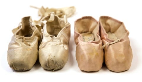 Two pairs of iconic ballet shoes found at a valuation day in Lichfield