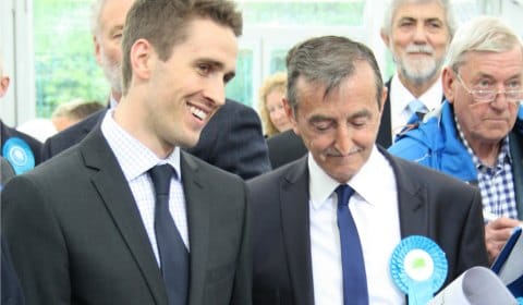 Ben Rayner with Lichfield and Burntwood Conservative leader Mike Wilcox
