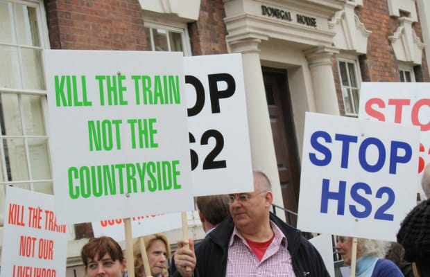 Stop HS2 protesters in Lichfield