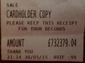 Michael Fabricant's incorrect bill for dinner