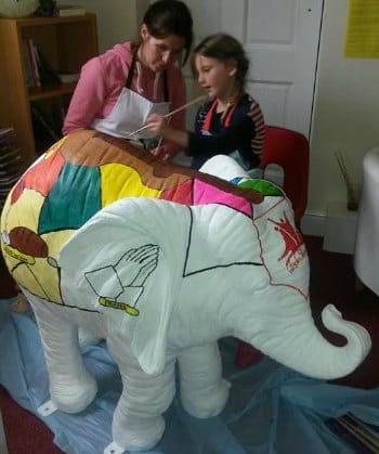 The Wade Street Church elephant taking shape