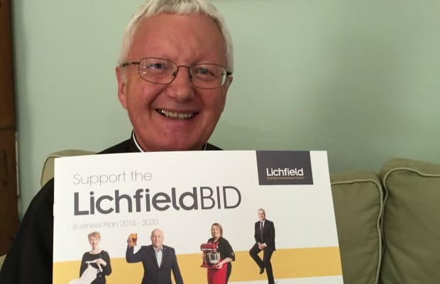 The Very Rev'd Adrian Dorber, Dean of Lichfield, backing the Business Improvement District plans