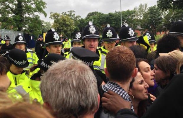The Shenstone protest. Pic: London Palestine Action