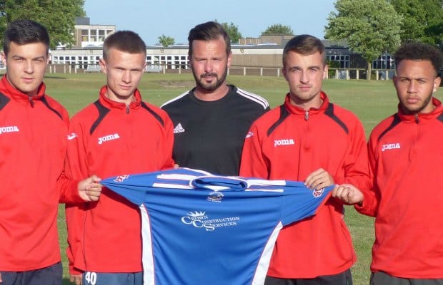 Chris Cowley, Lewis Hayden, manager Dave Stringer, Ryan Quinn and Lewis Rankin