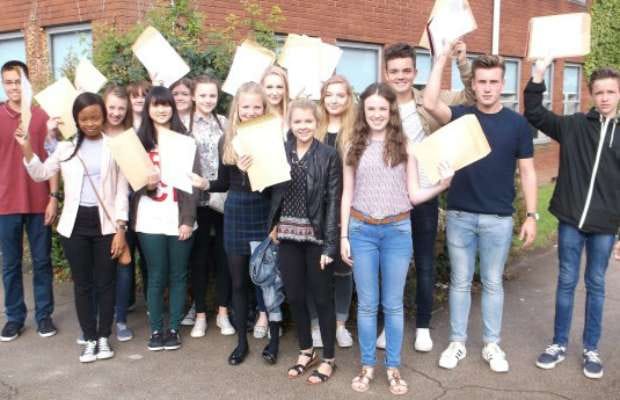 Students celebrating their GCSE results. Pic: The Friary School
