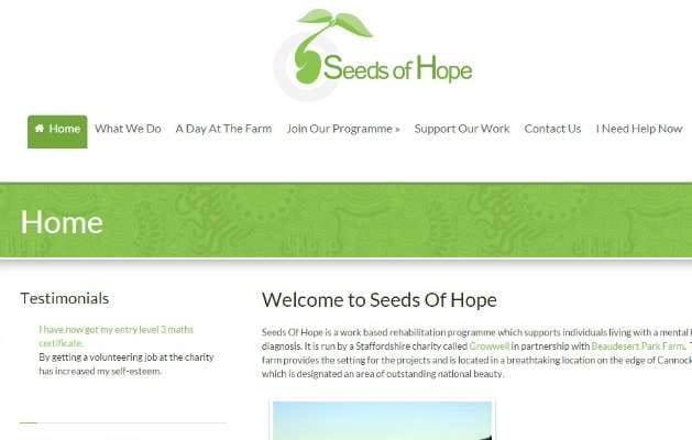 The new Seeds of Hope website