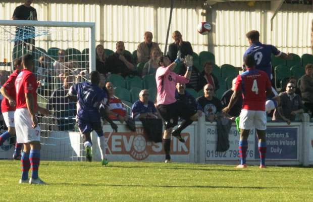 Ryan Wynter makes it 4-1 to Chasetown. Pic: Dave Birt