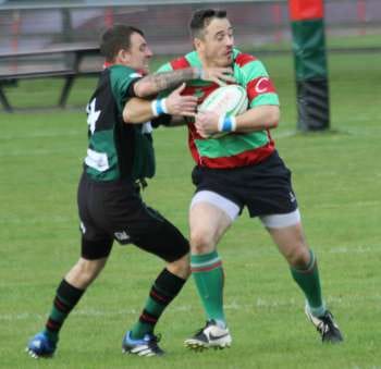 Danny Duggan bursts through a challenge. Pic: Joanne Gough
